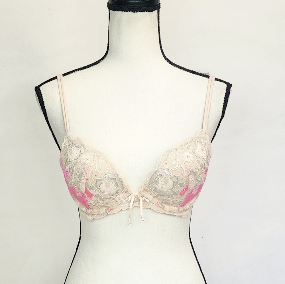 Victoria's Secret Very Sexy Pink Push-Up Bra w/ Rhinestones